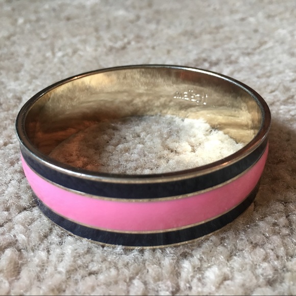 Authentic J. Crew navy/pink bangle bracelet - Picture 2 of 3